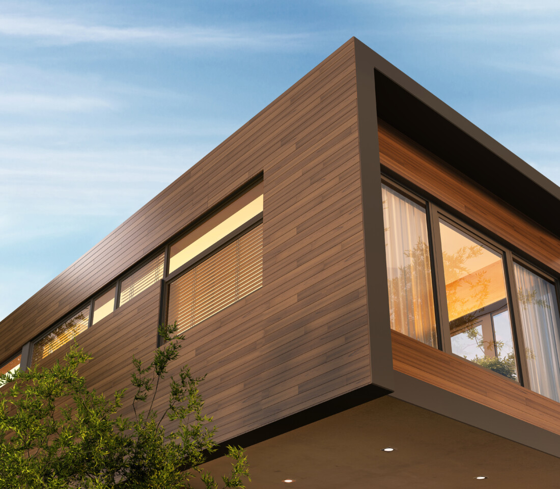 Beautiful modern house and beautiful blue sky